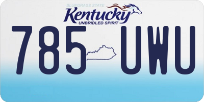 KY license plate 785UWU