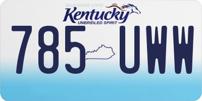 KY license plate 785UWW