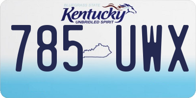 KY license plate 785UWX
