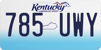 KY license plate 785UWY