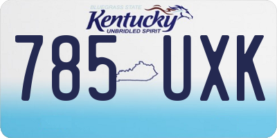 KY license plate 785UXK