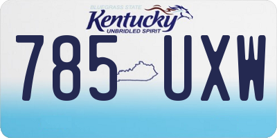 KY license plate 785UXW