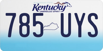 KY license plate 785UYS
