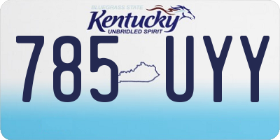 KY license plate 785UYY