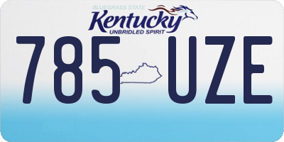 KY license plate 785UZE