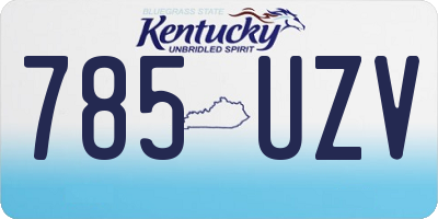 KY license plate 785UZV