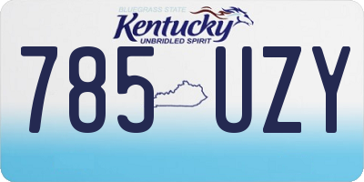 KY license plate 785UZY