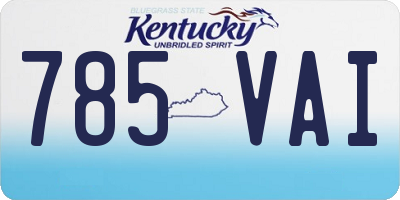 KY license plate 785VAI