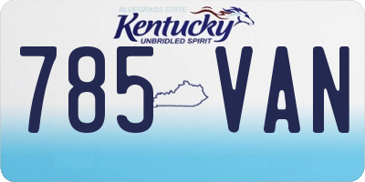 KY license plate 785VAN