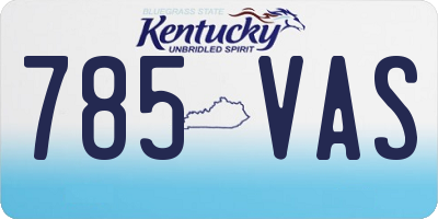 KY license plate 785VAS