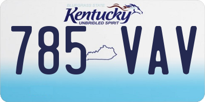 KY license plate 785VAV