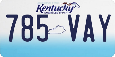 KY license plate 785VAY