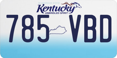 KY license plate 785VBD