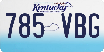 KY license plate 785VBG