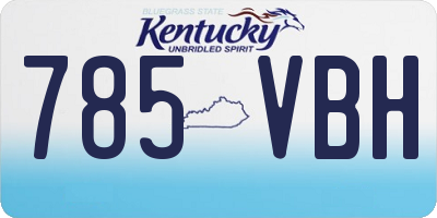 KY license plate 785VBH