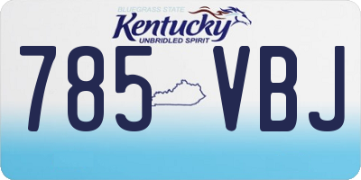 KY license plate 785VBJ