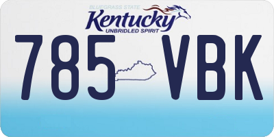 KY license plate 785VBK