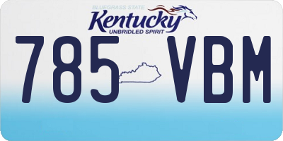 KY license plate 785VBM