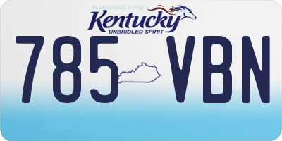 KY license plate 785VBN