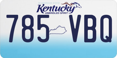 KY license plate 785VBQ
