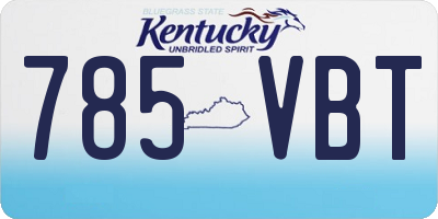 KY license plate 785VBT