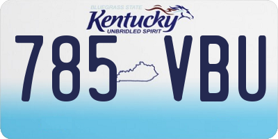KY license plate 785VBU