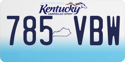 KY license plate 785VBW