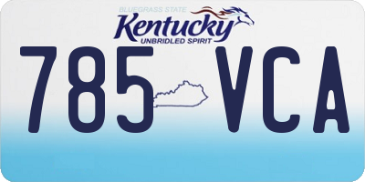 KY license plate 785VCA
