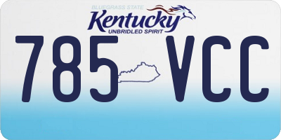 KY license plate 785VCC