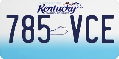 KY license plate 785VCE