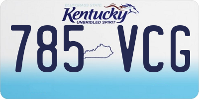 KY license plate 785VCG