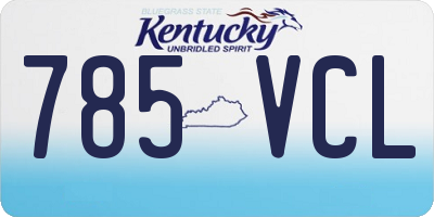 KY license plate 785VCL