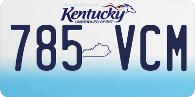 KY license plate 785VCM