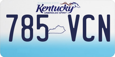 KY license plate 785VCN