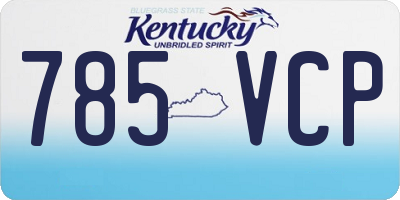 KY license plate 785VCP