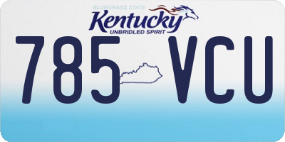 KY license plate 785VCU