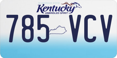 KY license plate 785VCV