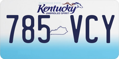 KY license plate 785VCY