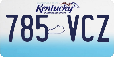 KY license plate 785VCZ