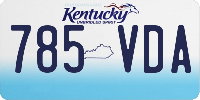 KY license plate 785VDA