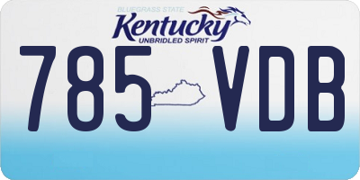 KY license plate 785VDB