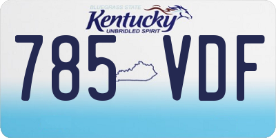 KY license plate 785VDF