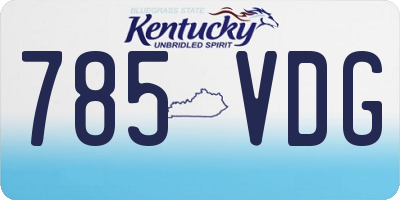 KY license plate 785VDG