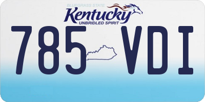 KY license plate 785VDI