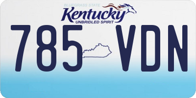 KY license plate 785VDN
