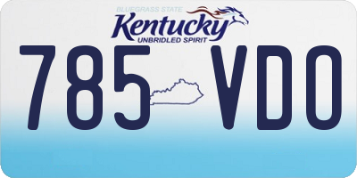 KY license plate 785VDO