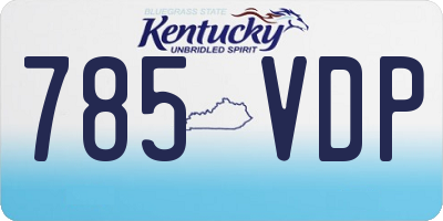 KY license plate 785VDP
