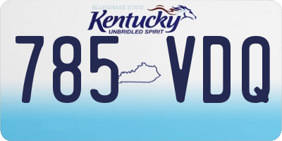 KY license plate 785VDQ