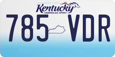 KY license plate 785VDR