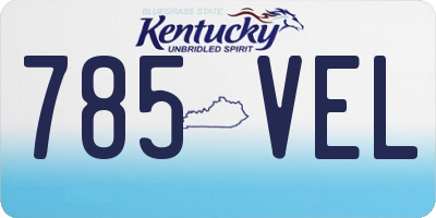 KY license plate 785VEL